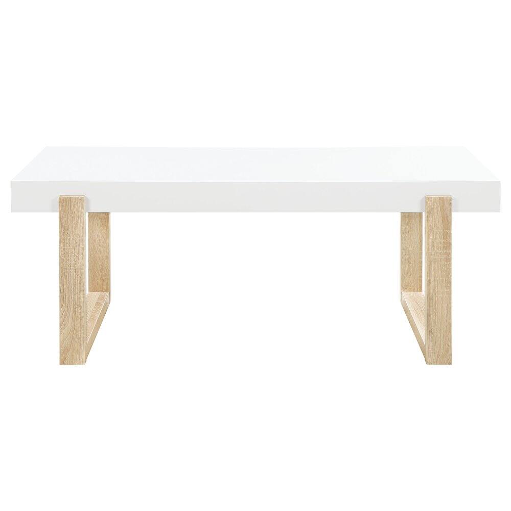 Alt View 2. Coaster Co. of America - Pala Rectangular Coffee Table White High Gloss and Natural - White.