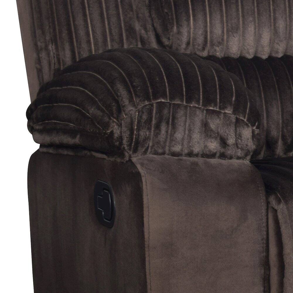 Alt View 2. New Classic Furniture - Willow Wood & Fabric Glider Recliner in Brown - Brown.