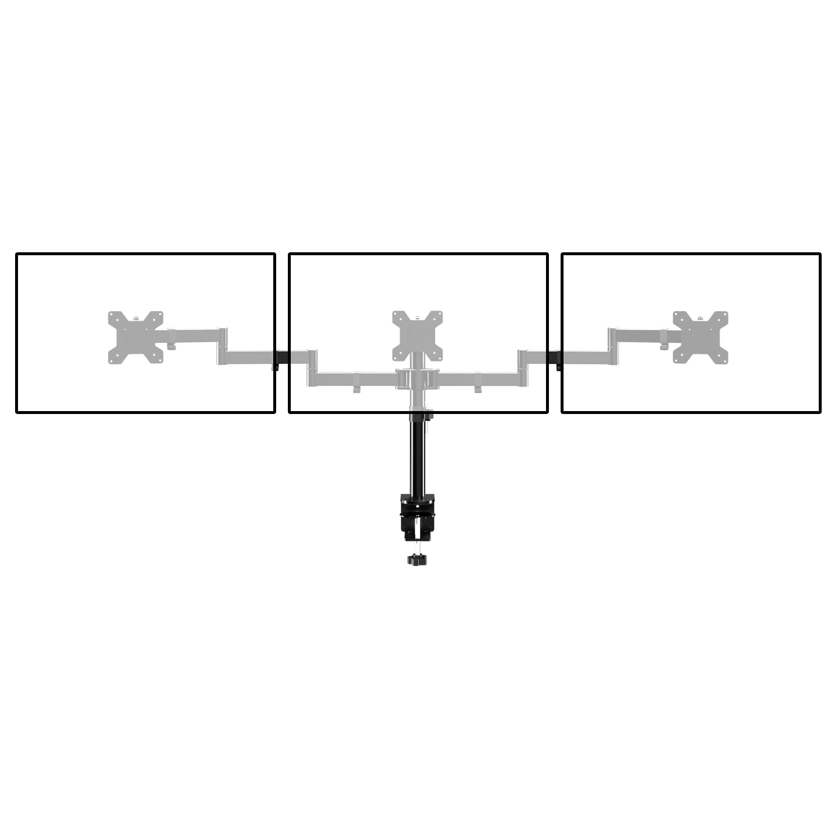 3 monitor plates - desk clamp