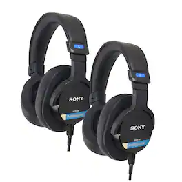 2x Sony MDR-M1 Closed-Back Over-Ear Reference Monitor Headphones - Black