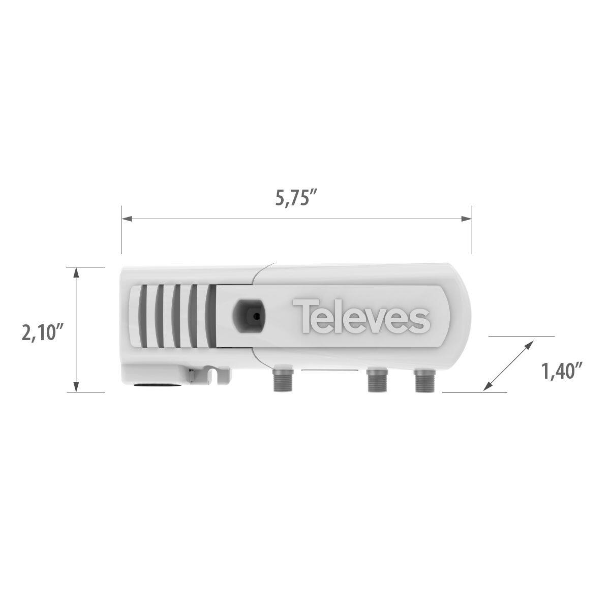 5.75" 2.10" Televes 1.40"