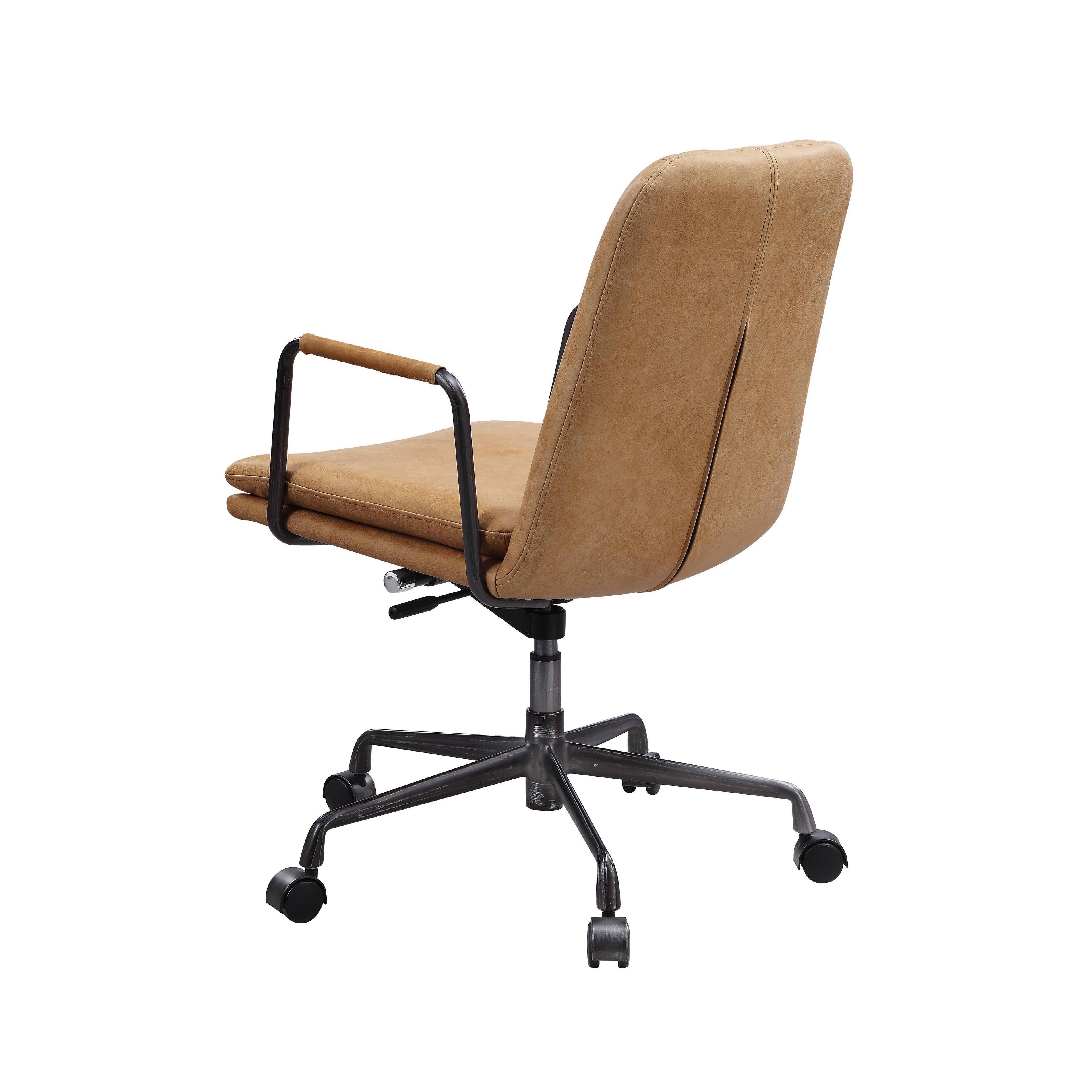 Alt View 5. Spaco - Spaco 360 Degree Swivel Executive Office Chair, Adjustable Height, Top Grain Leather, Casters and Comfort, Office Home - Brown.