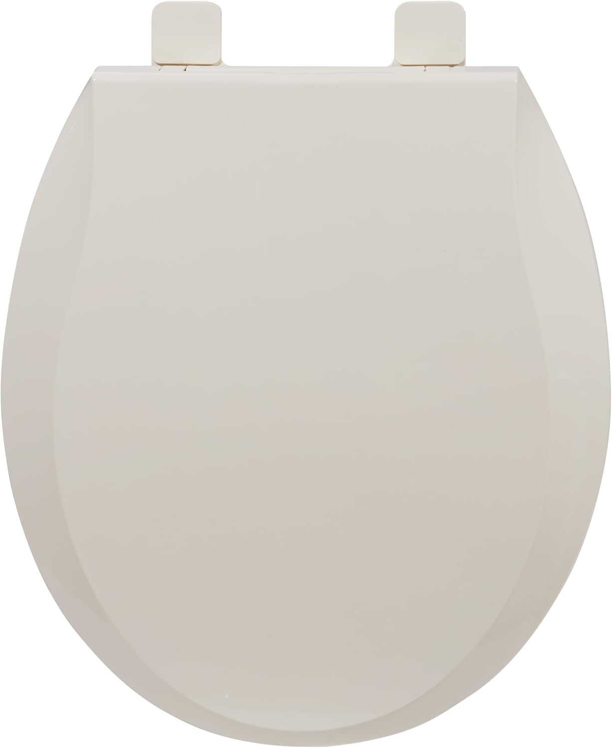Left. Jojoka - 2-in-1 Dual Seat 17 Inch Almond PP Toilet Seat Round Soft Close Quick Install - Gold.