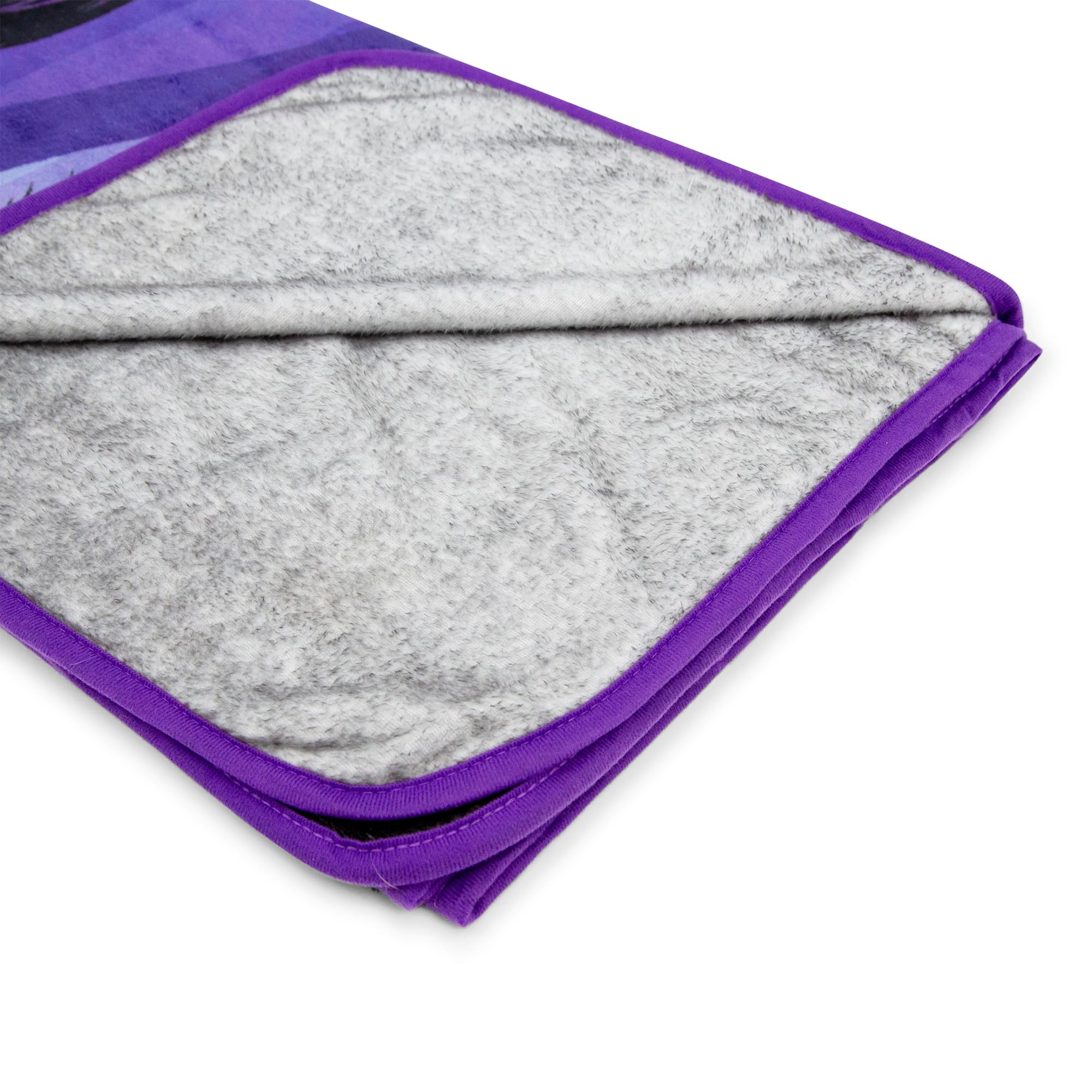 Alt View 10. Silver Buffalo - Addams Family Wednesday "What Would Wednesday Do?" Raschel Throw Blanket | 45 x 60 Inches - Purple.