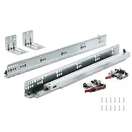 VEVOR - 6 Pairs of 18 Inch Drawer Bottom Side Mount Rails, Heavy Duty Full Ball Bearing Extension Steel Track - Silver