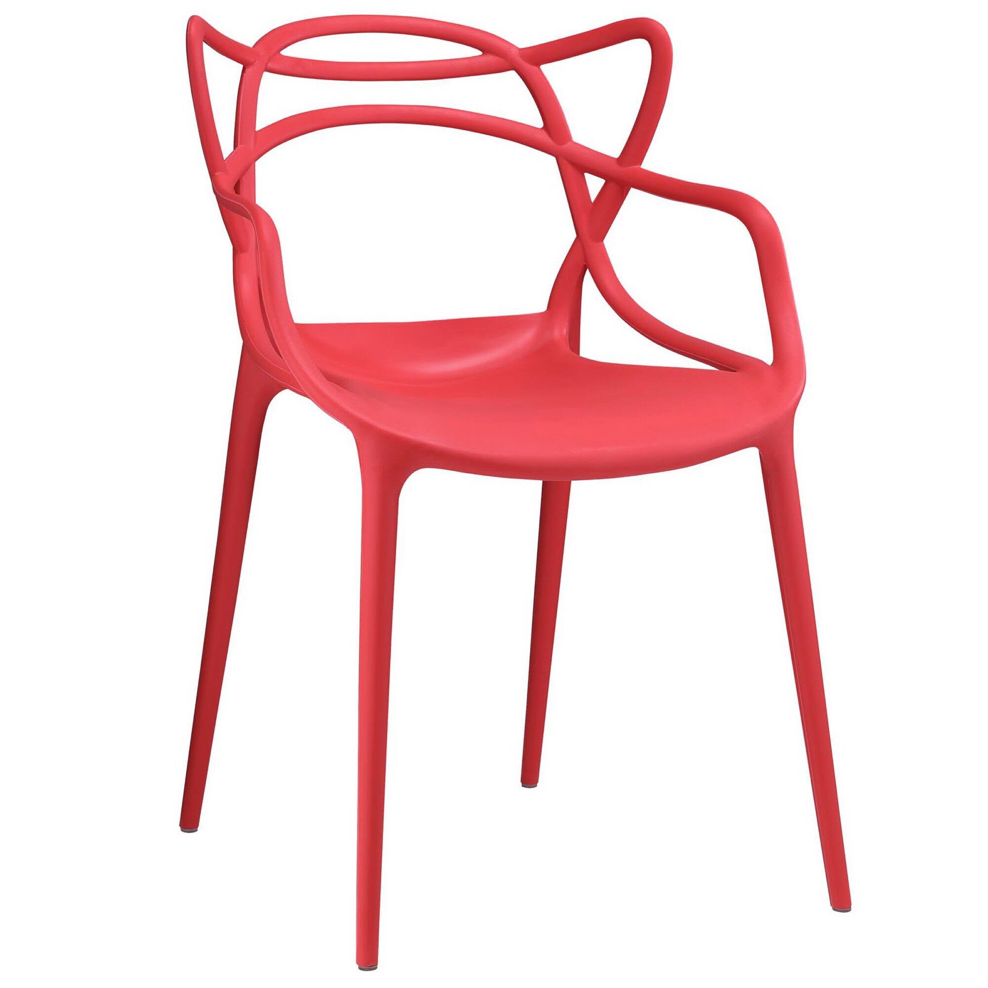Angle. Modway - Entangled Dining Armchair by Modway - Red.