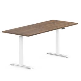 FlexiSpot - E7 72''W Electric Adjustable Standing Desk, Black /White - Walnut