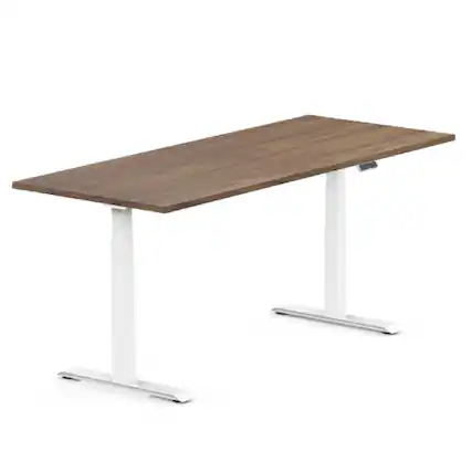 Front. FlexiSpot - FlexiSpot E7 72''W Electric Adjustable Standing Desk, Black Walnut/White - Walnut.
