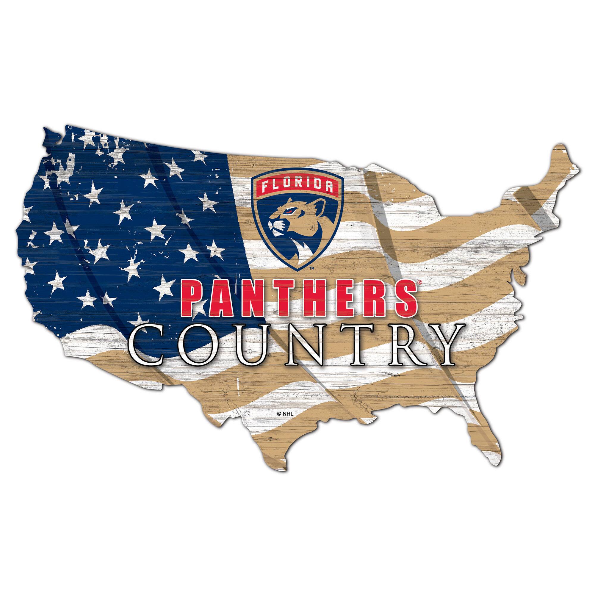 Florida Panthers USA Flag Cutout Sign