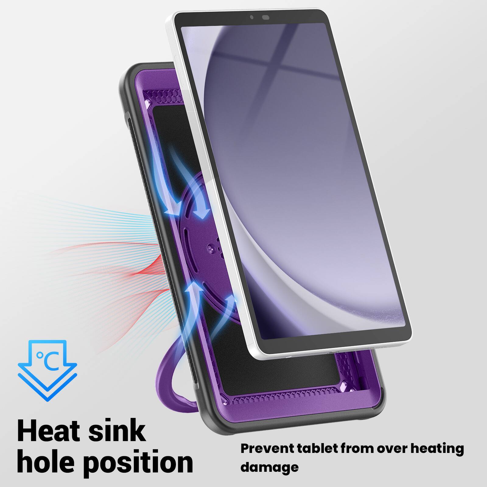 Heat sink hole position  
Prevent tablet from over heating damage