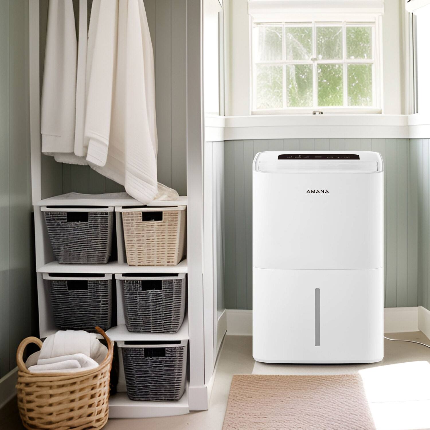 Alt View 14. Amana - 50-Pint Portable Dehumidifier with Pump - White.
