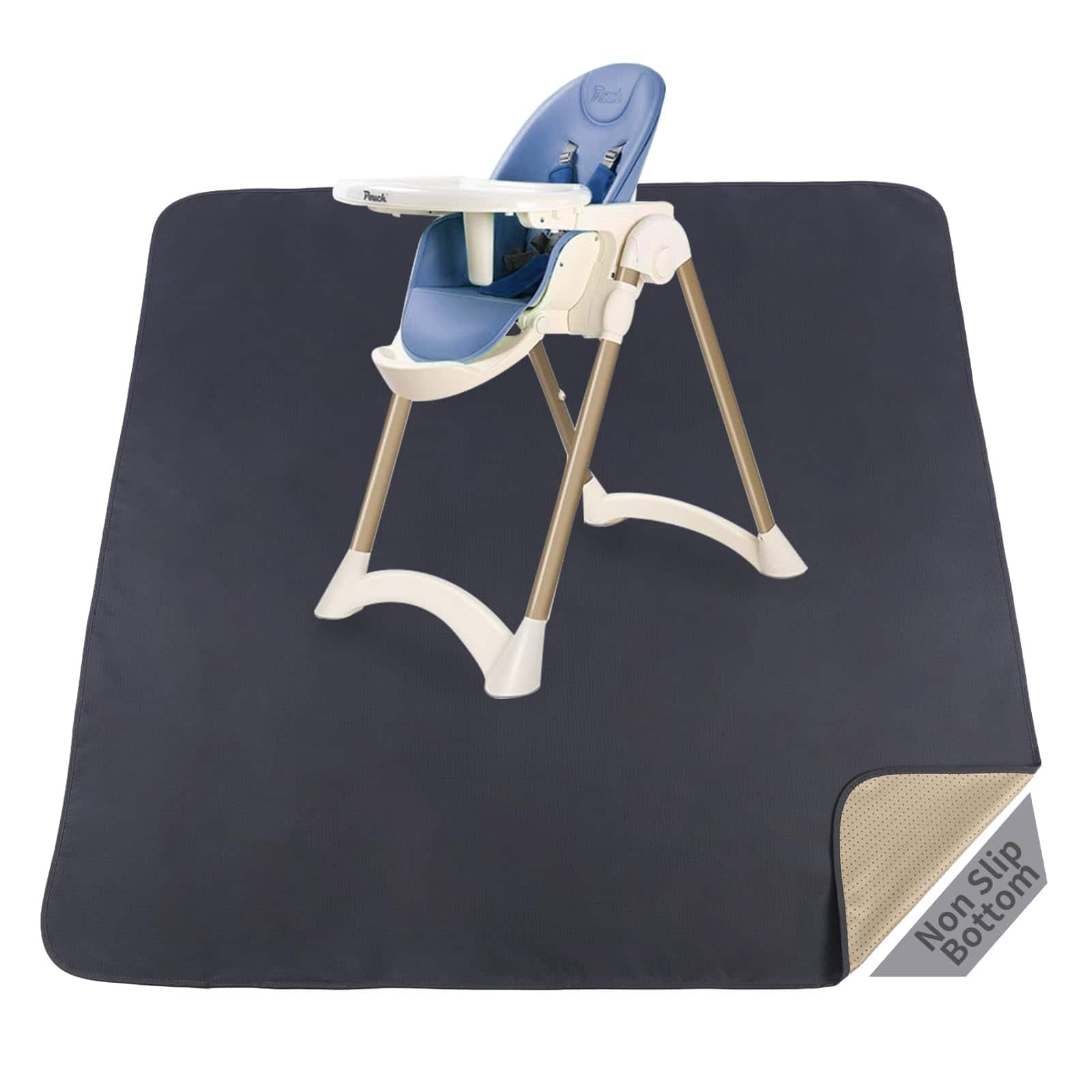 Cedar Assembly - Splat Mat For Under High Chair/arts/crafts/outdoor Picnic Washable Spill Waterproof Anti-slip Floor Splash - Dark Gray