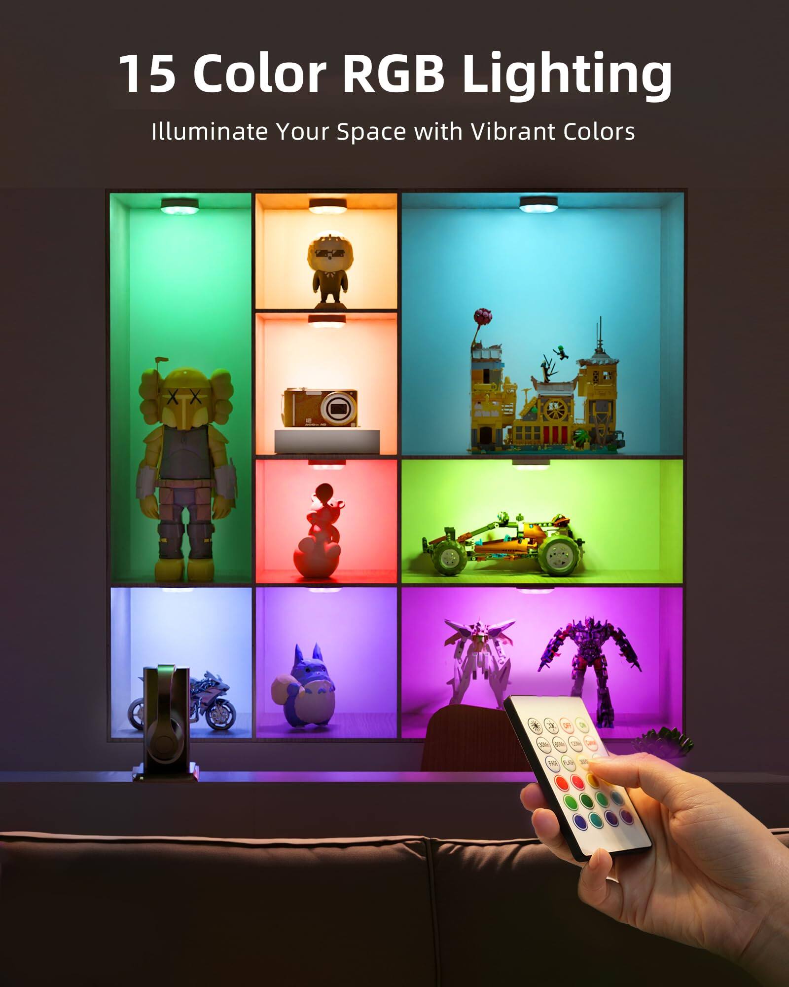 15 Color RGB Lighting  
Illuminate Your Space with Vibrant Colors