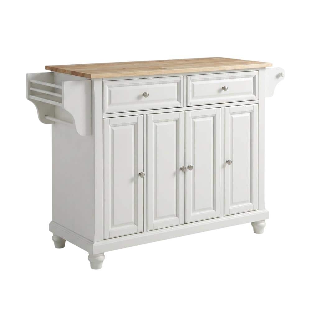 Crosley Furniture - Cambridge Wood Top Full Size Kitchen Island/Cart - White price history on PriceWatchPro
