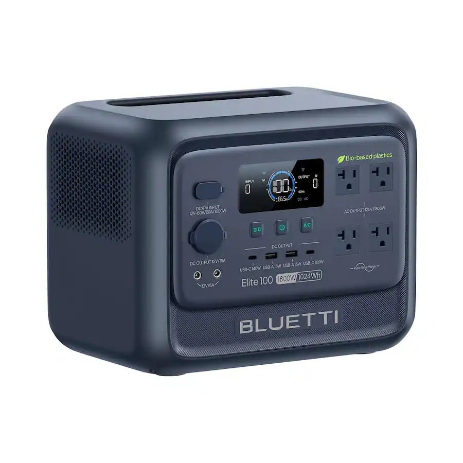 Bio Based Battery BLUETTI Elite 100 V2 Bio based Portable Power Station (1024 Wh Capacity ...