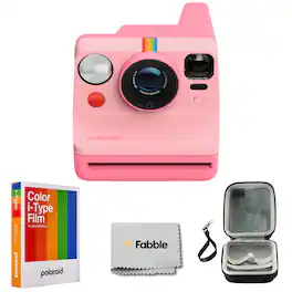 Polaroid - Now Gen 3 I-Type Instant Camera Bundle w/ Color Film (8 Exposures), Case & Strap - Pink