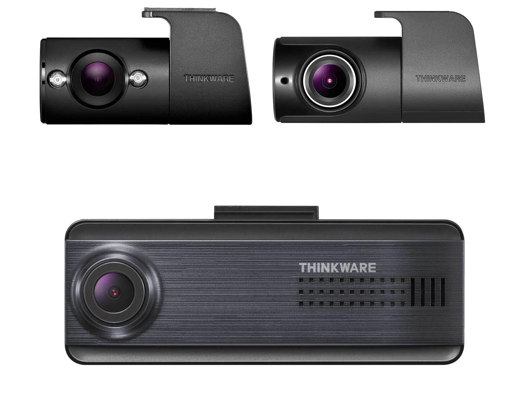 THINKWARE - Q200 2K Front & 1080p Rear Dash Cam with GPS and WiFi, Compatible with Android and iOS Devices - Black, Dark Blue