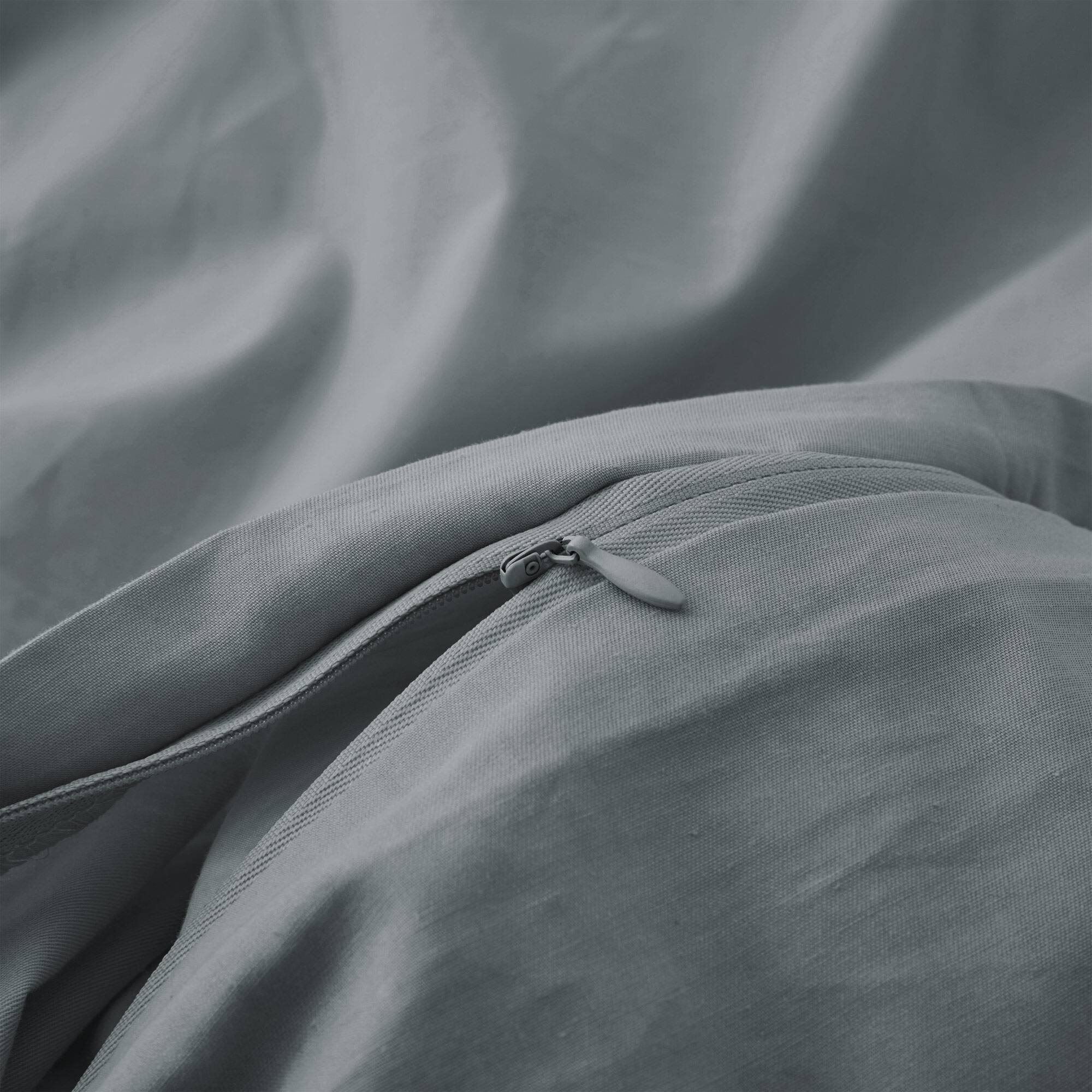 Back. Peace Nest - Peace Nest All Season 100% Cotton Soft and Breathable Duvet Cover Set, Gray, King - Gray.