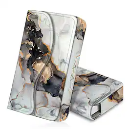 Kitcheniva - Leather ID Credit Card Pocket Holder Wallet Case Organizer - Cloudy Marble