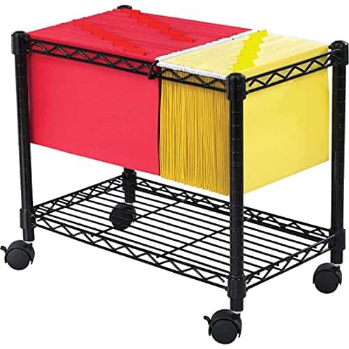 Earthley Blooms - Rolling Cart Fits Letter Legal-size Hanging Folders Mobile File Storage Steel