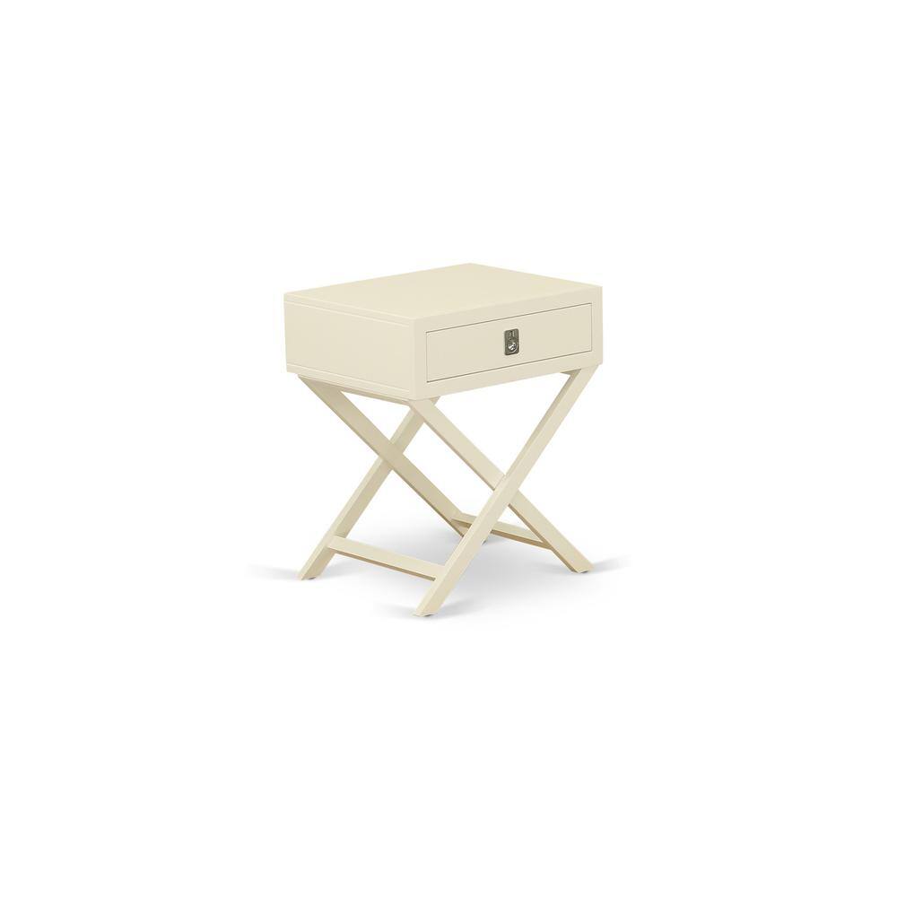 Left. East West Furniture - Night Stand White - Brown.