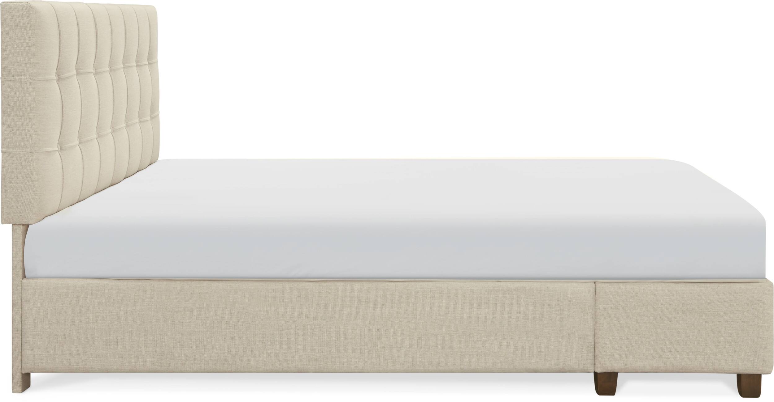 Alt View 14. Click Decor - Edmond Storage Bed with Adjustable Height Headboard Queen Size - Beige.