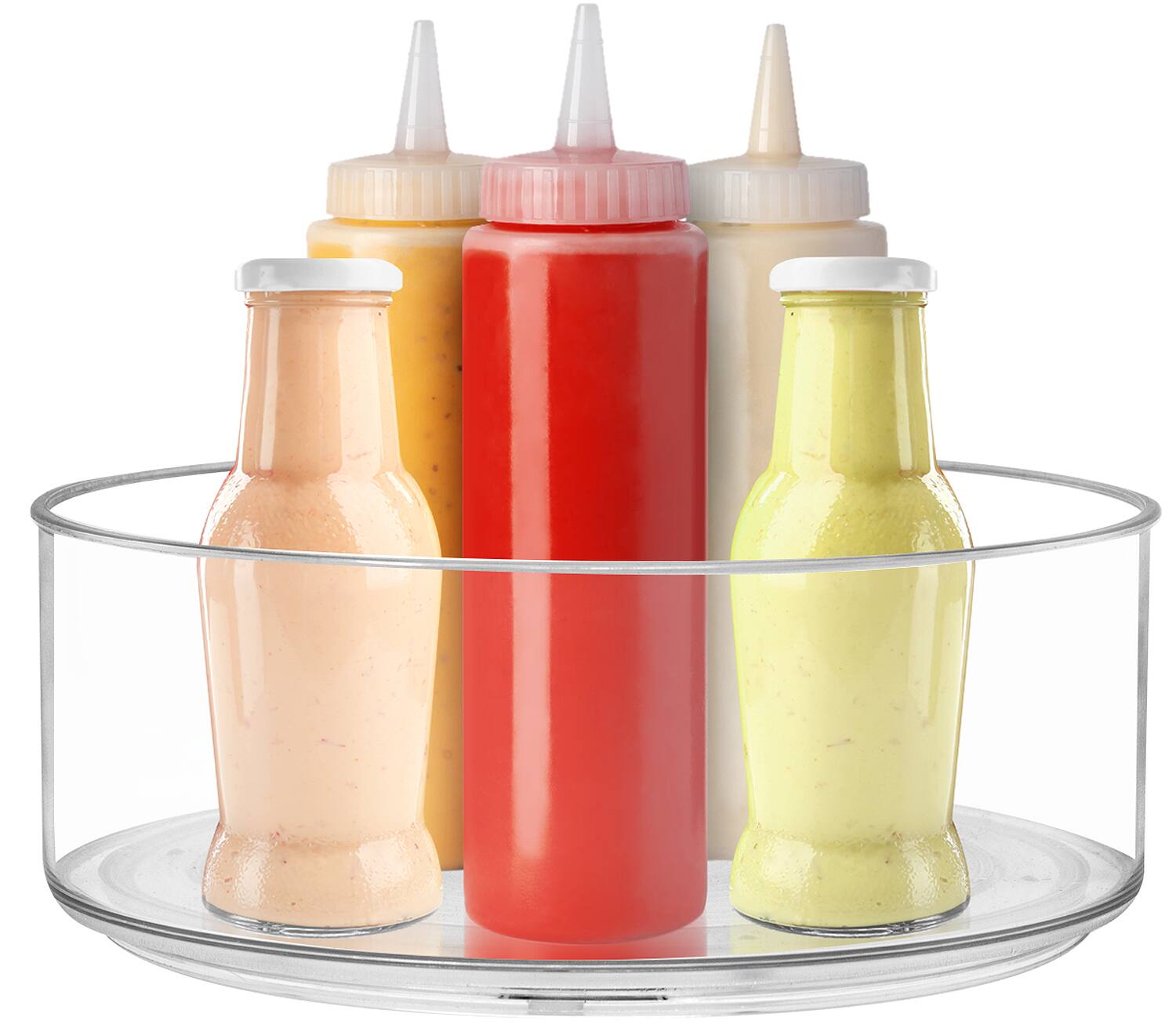 Alt View 3. Sorbus - Sorbus Lazy Susan Open Plastic Storage Bins - Round Clear Organizer Containers for Kitchen Fridge, Pantry, Cabinet - Clear.