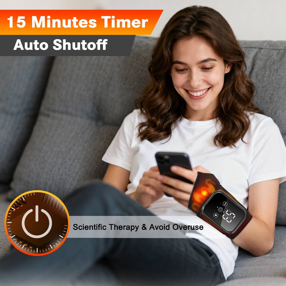 15 Minutes Timer Auto Shutoff  
Scientific Therapy & Avoid Overuse