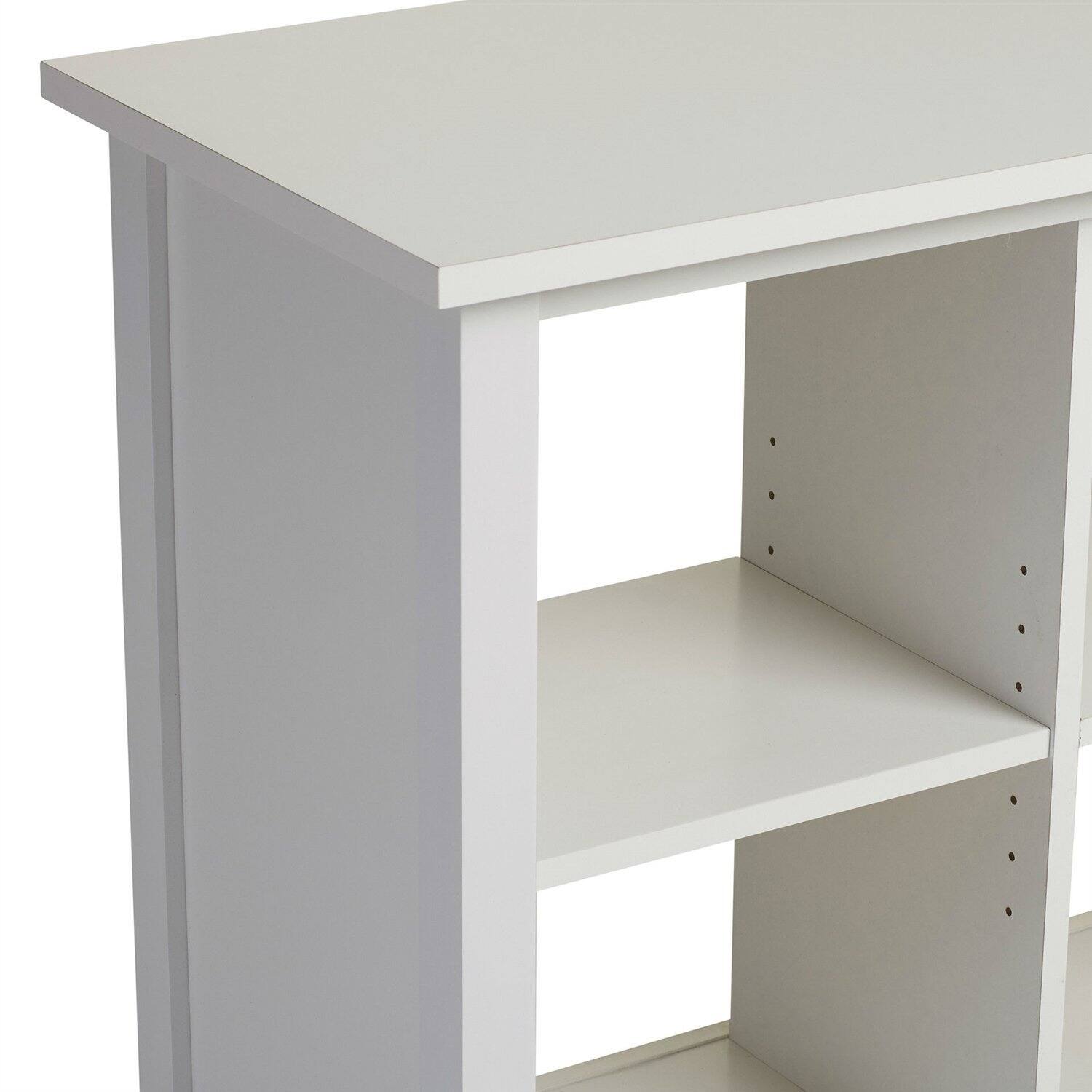Left. Hivvago - Adjustable Shelf 6-Cube Bookcase Storage Unit Sideboard in White - White.