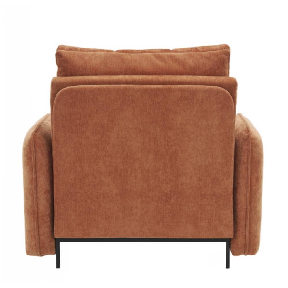 Alt View 4. LUCKY ONE - 80" 3-in-1 Extra Long Pull-Out Sleeper Chair Bed w/ USB Charging Storage Pockets & Box - Orange.