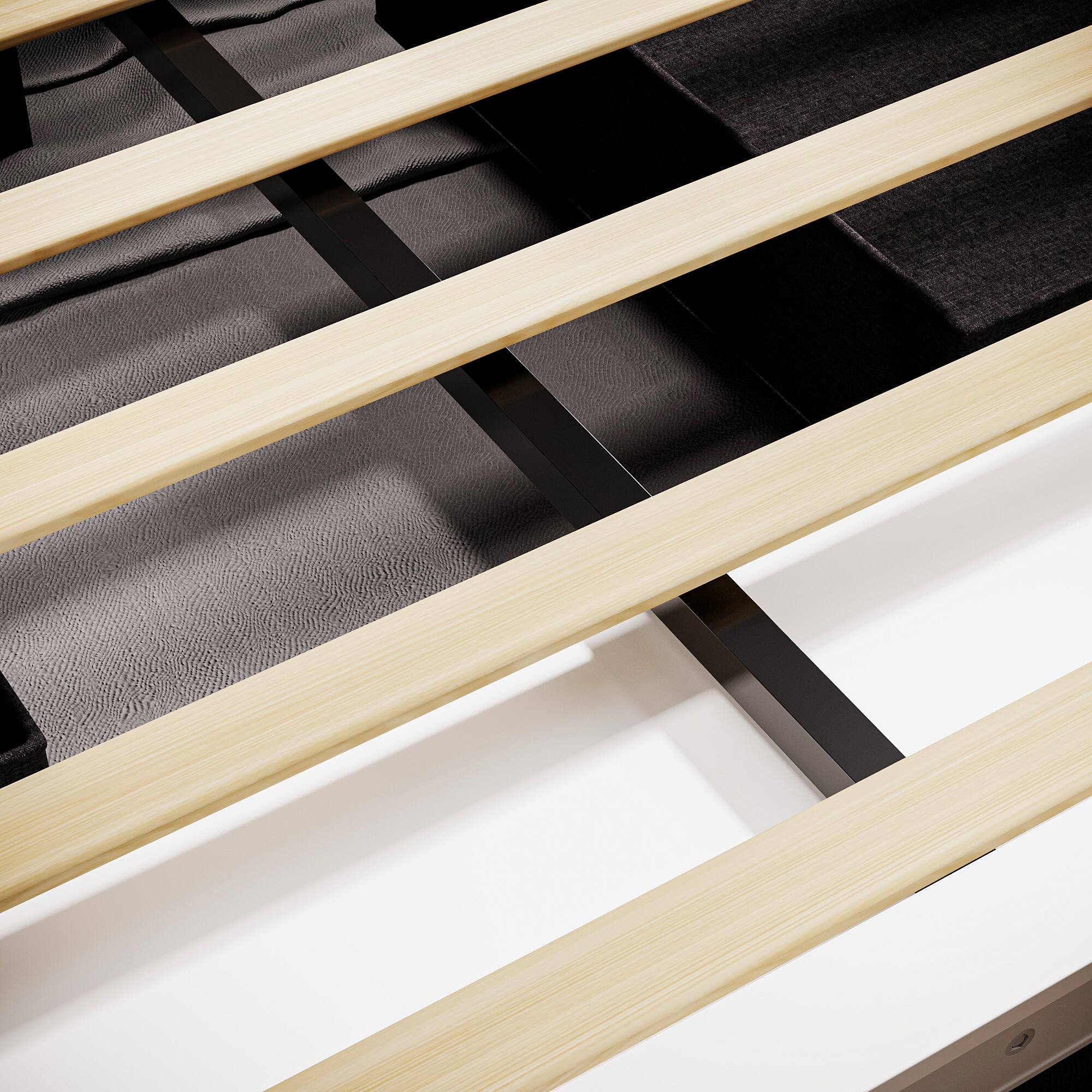 Alt View 2. Famapy - Famapy Multifunctional Storage Bed Frame - USB Ports, LED Lighting, Rolling Drawers - White.