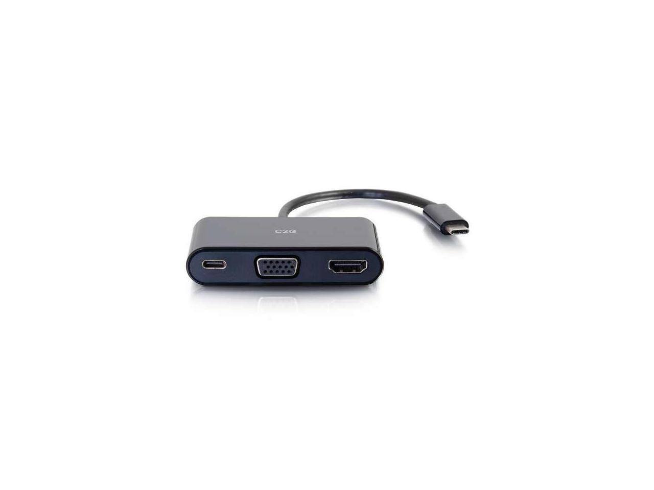Alt View 6. Cables to Go - C2g Usb C To Hdmi And Vga Multiport Adapter With Power Delivery - Black.