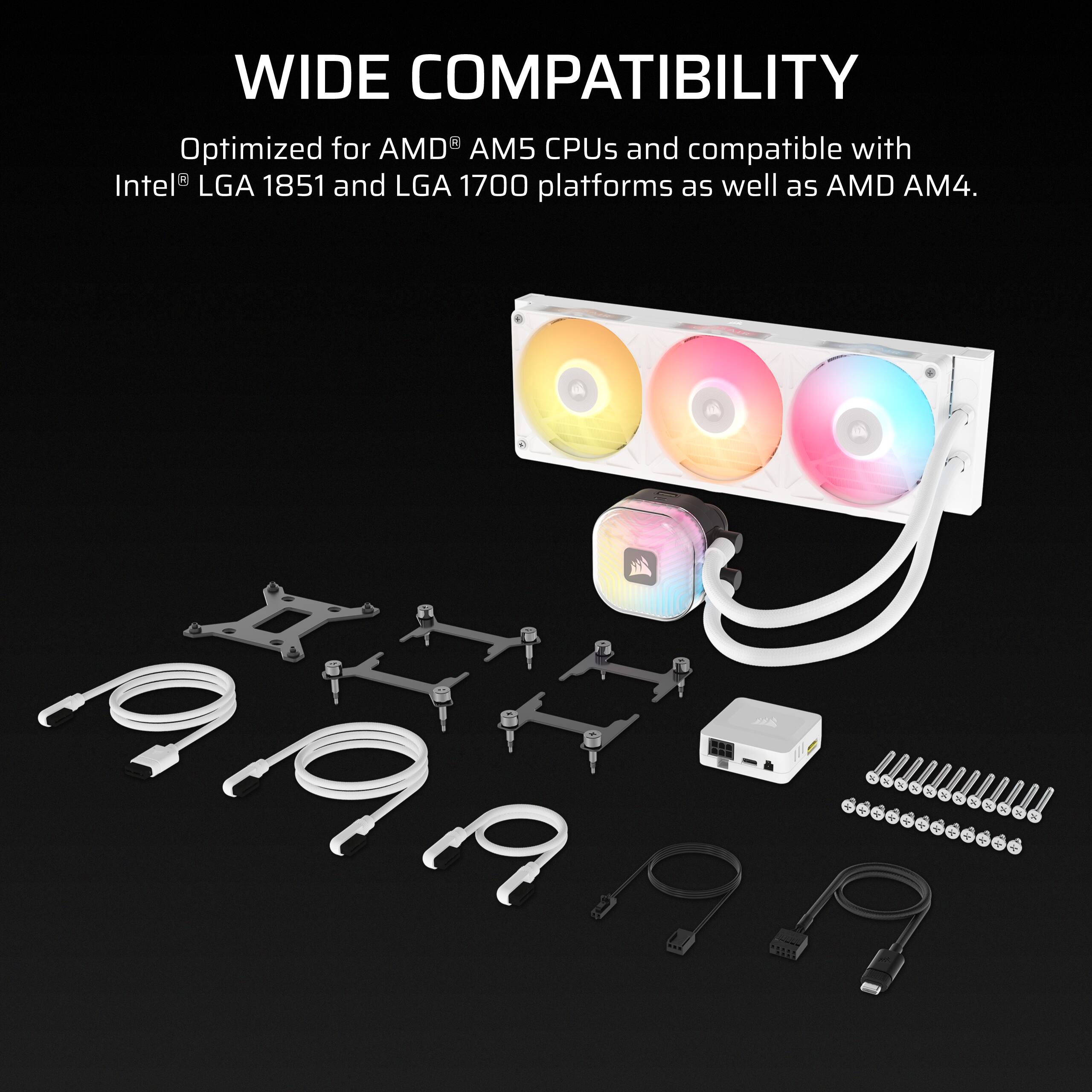WIDE COMPATIBILITY  
Optimized for AMD® AM5 CPUs and compatible with Intel® LGA 1851 and LGA 1700 platforms as well as AMD AM4.