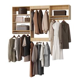 Roomtec - 72 in Wood Modular Closet System Unit-Customizable Wall Mounted Walk-In Closets for Bedroom or Walk-in Closet - Wood