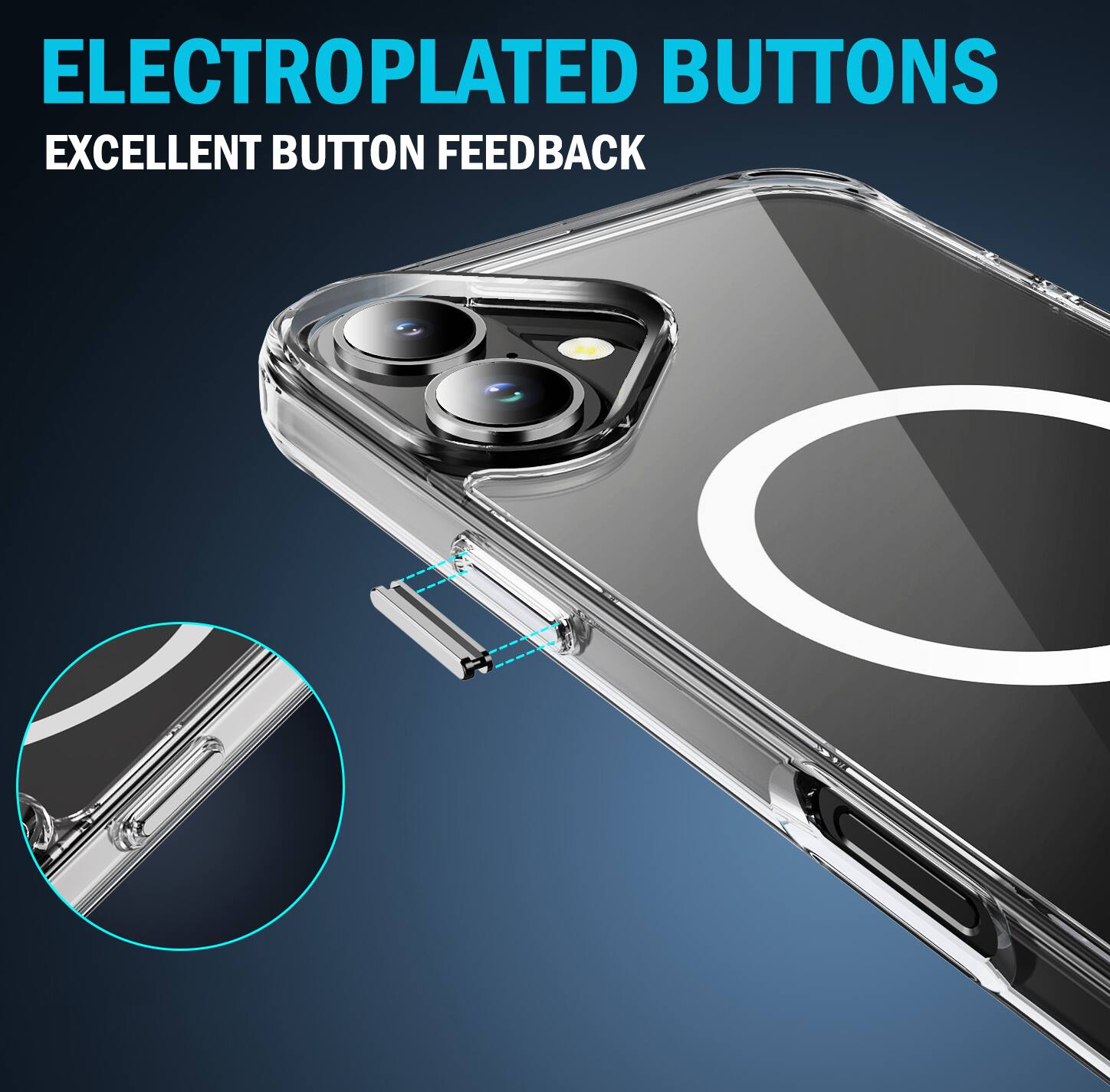 ELECTROPLATED BUTTONS  
EXCELLENT BUTTON FEEDBACK
