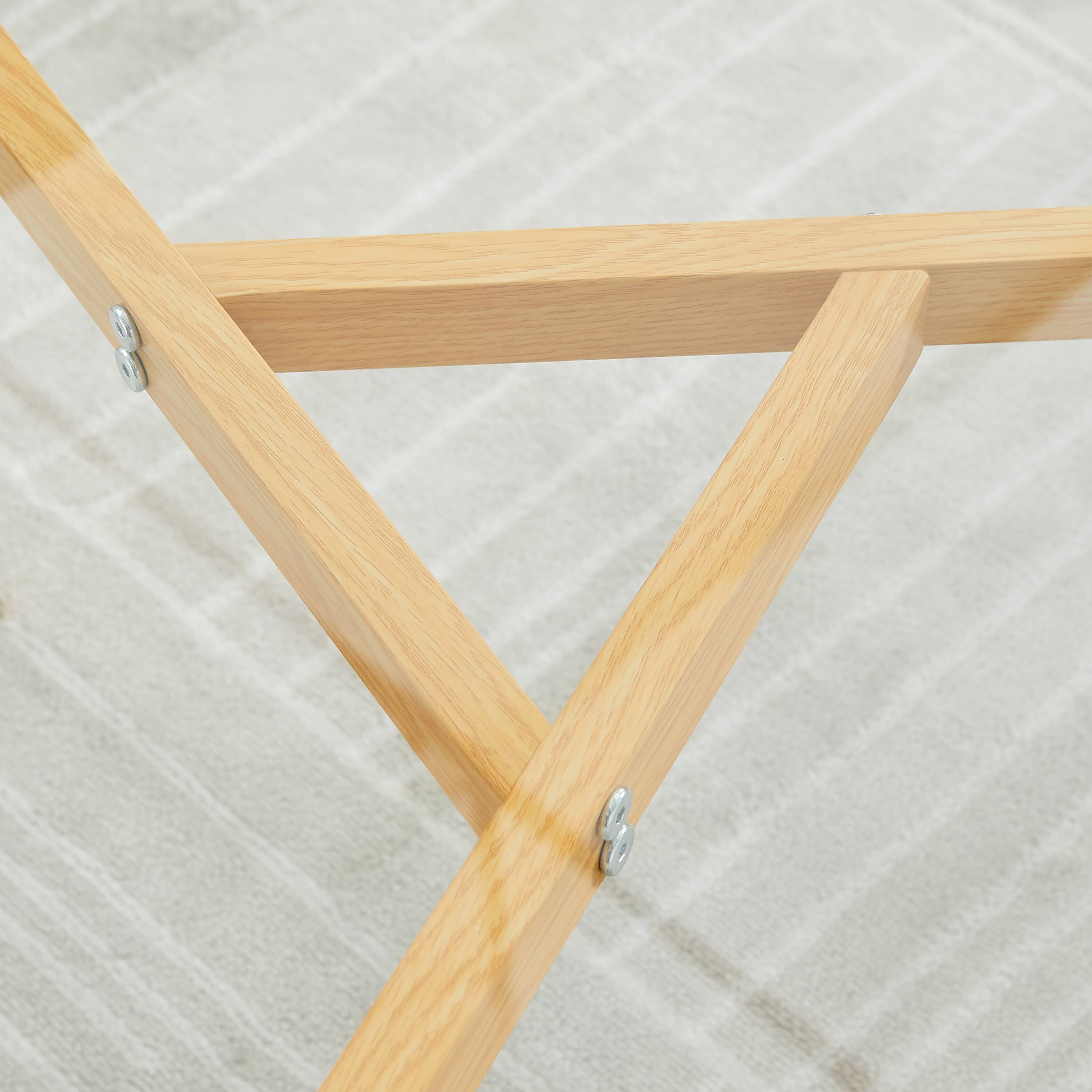 Alt View 5. Danya B - Van Beuren Coffee Table with Taper Legs and Clear Glass Tabletop - Beech - Beech, Clear.