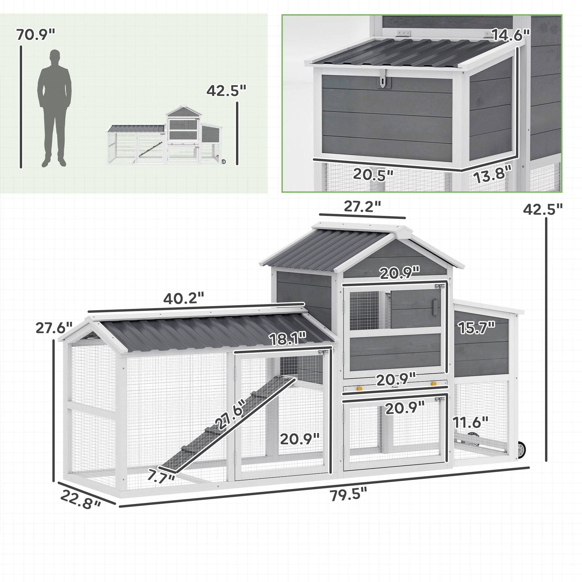 70.9"  
42.5"  
14.6"  
20.5"  
13.8"  
27.2"  
20.9"  
27.6"  
18.1"  
15.7"  
20.9"  
20.9"  
11.6"  
22.8"  
7.7"  
79.5"