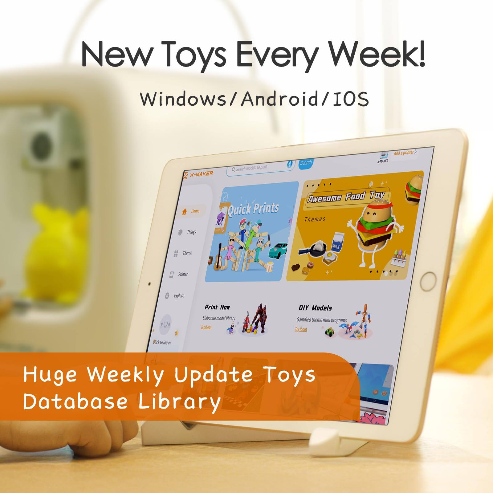 New Toys Every Week!  
Windows/Android/IOS  

Huge Weekly Update Toys Database Library  

Quick Prints  
Themes  
Printer  
Explore  
Print Now  
DIY Models  
Gamified theme mini programs  
Add a printer  
Search  
Home  
Things  
Click to log in