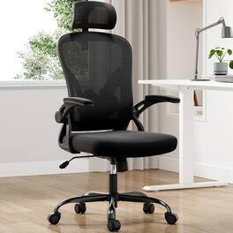 Trinkets Crazed - Ergonomic Office Chair, Home Office Desk Chair with Headrest, High Back Computer Chair with Armrests - Black