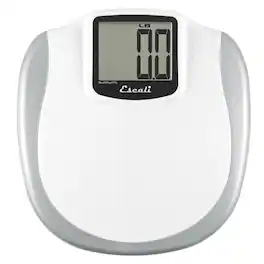 Escali - Extra Large Display Bathroom Scale - White/Silver