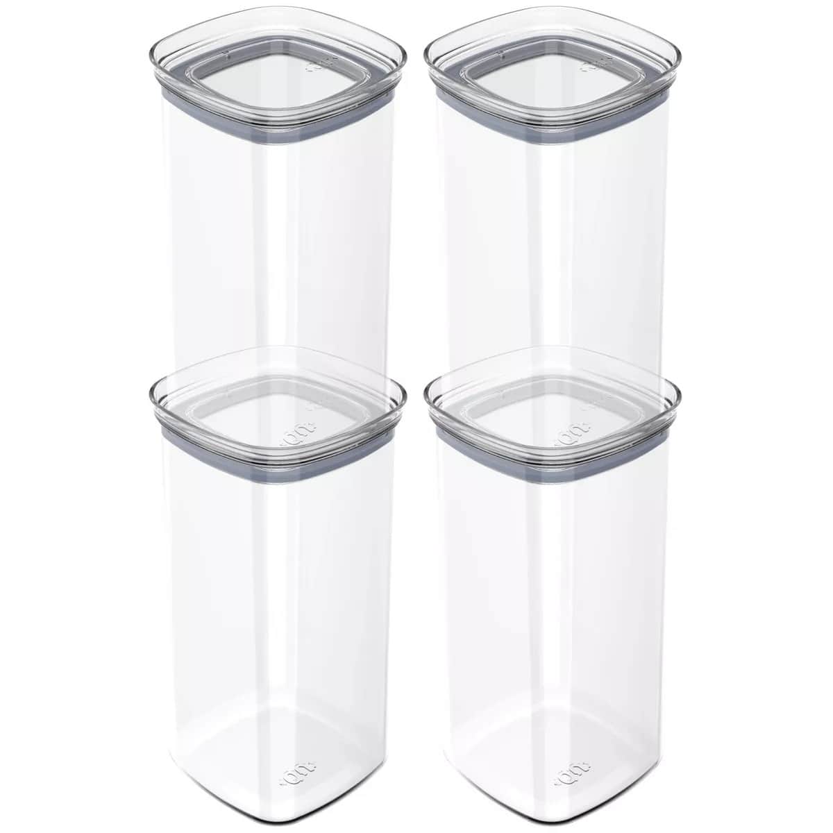 OU - Airtight Food Storage Container 8pc (set of 4) BPA Free Plastic Storage Container - Clear