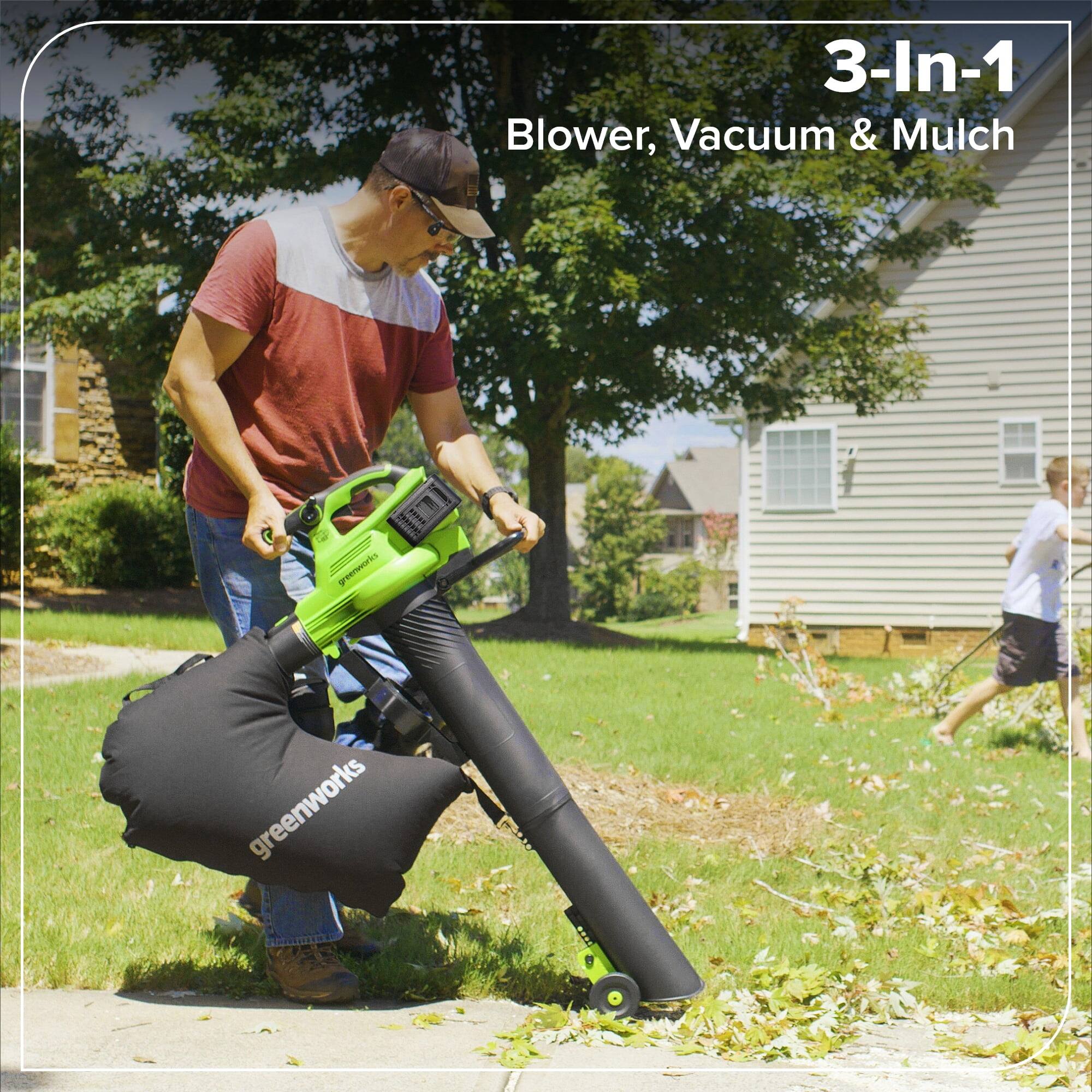 3-In-1 Blower, Vacuum & Mulch  
greenworks