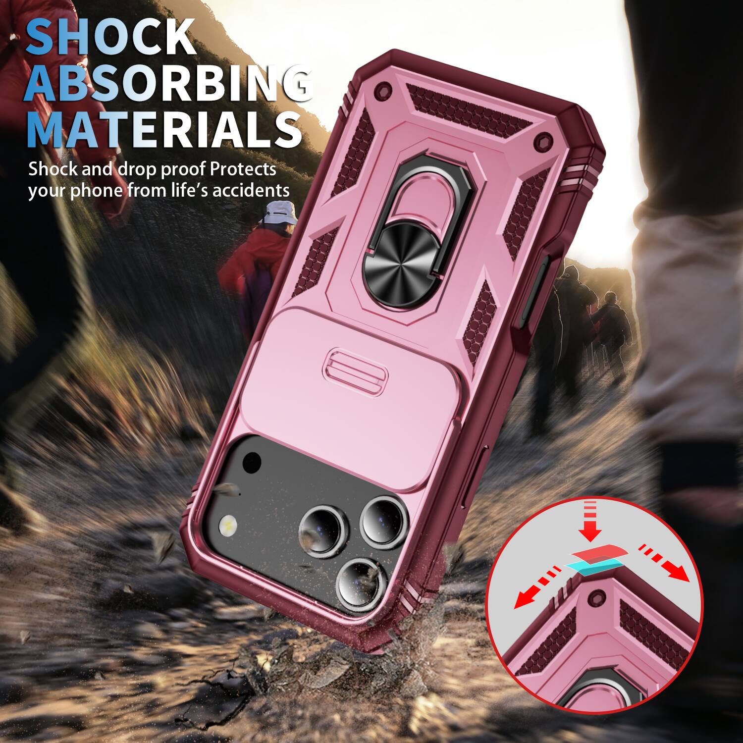 Dteck Slide Camera Lens Case For iPhone 17 Pro Max, Shockproof Magnetic ...