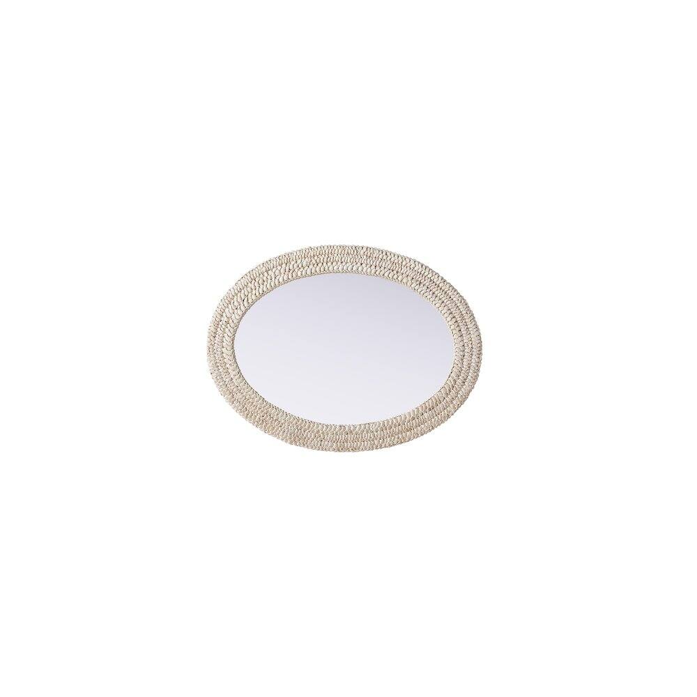 Alt View 3. Elegant Decor - Oval Cornhusk Mirror 27x36 in Linen White - Linen White.