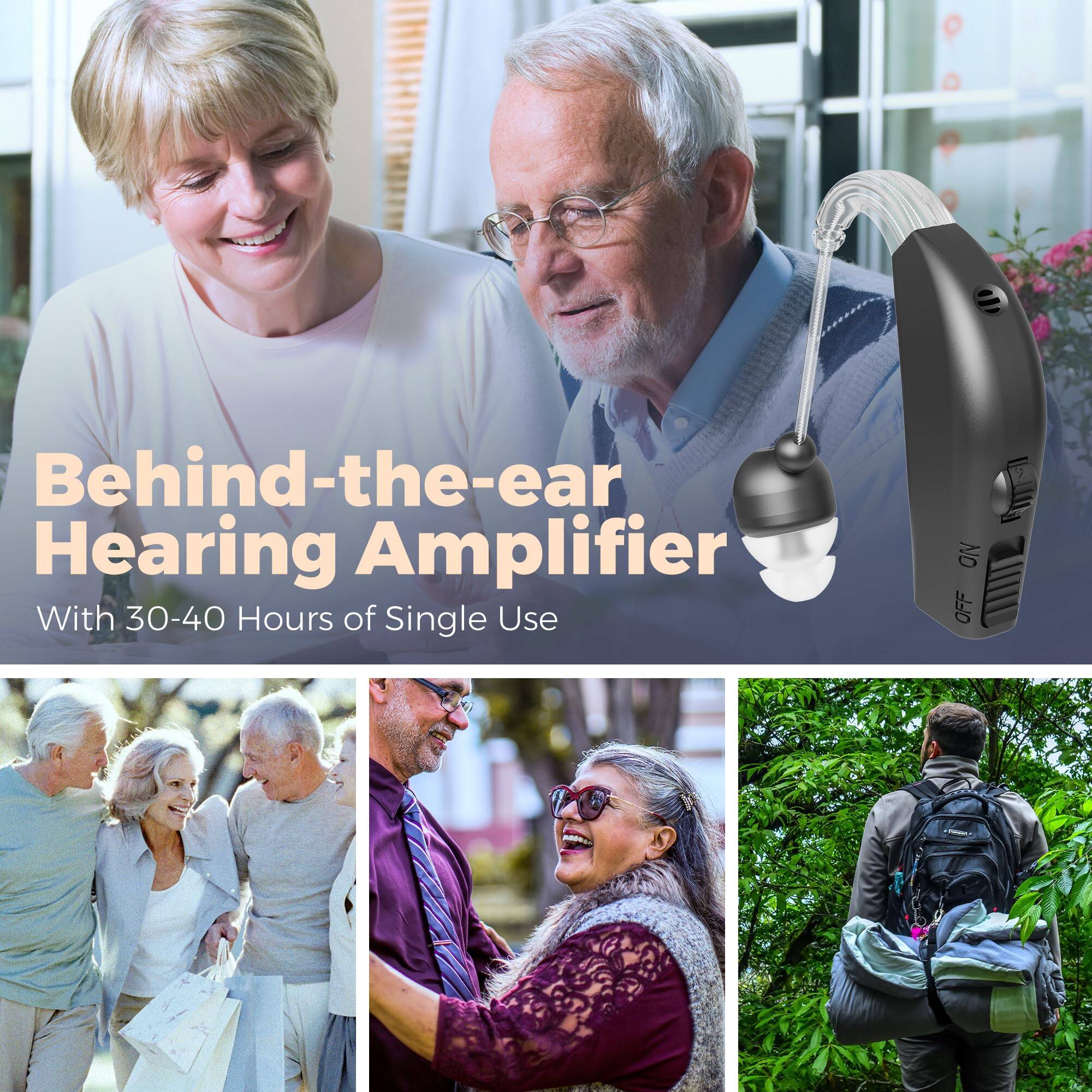 Behind-the-ear Hearing Amplifier  
With 30-40 Hours of Single Use