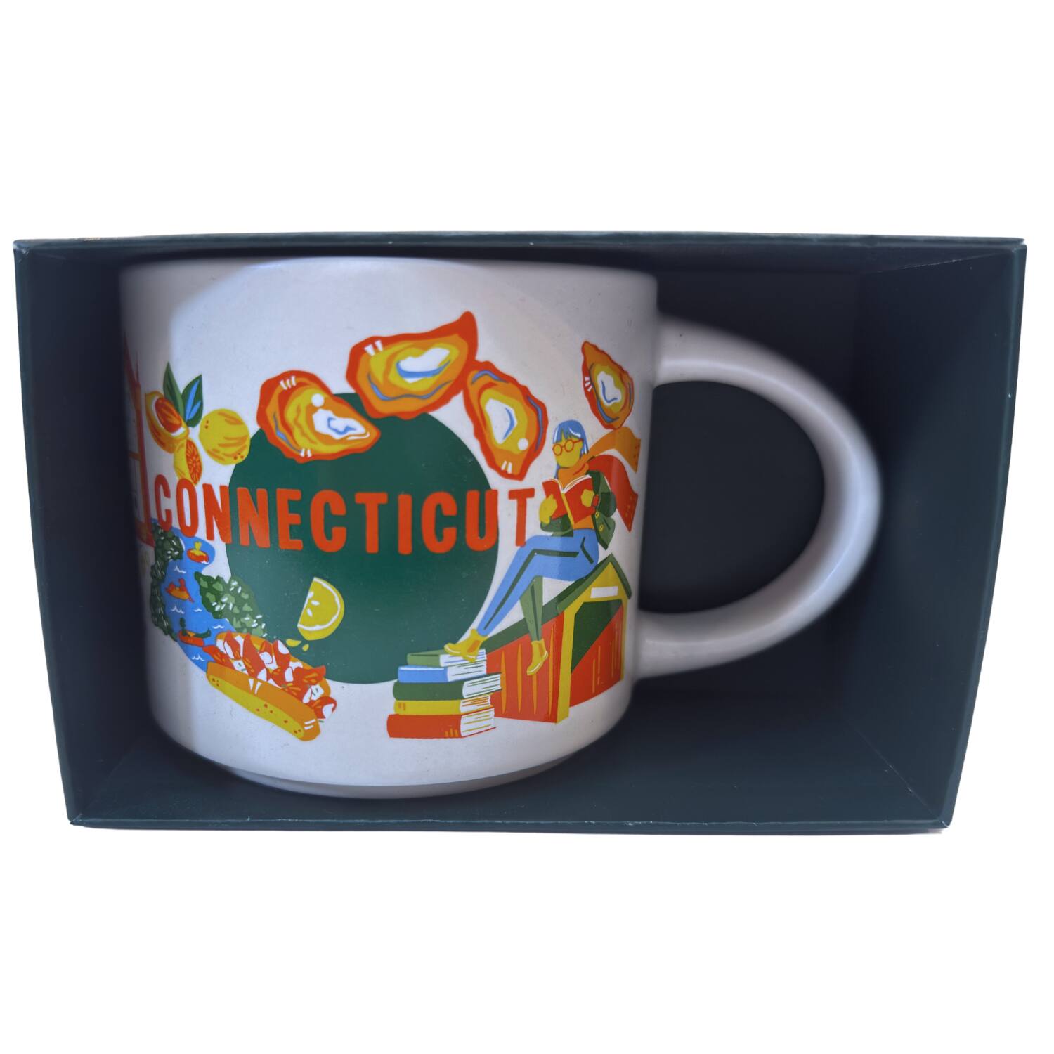 Back. Starbucks - Starbucks Discovery Series Connecticut Ceramic Mug, 14 Oz - Orange.