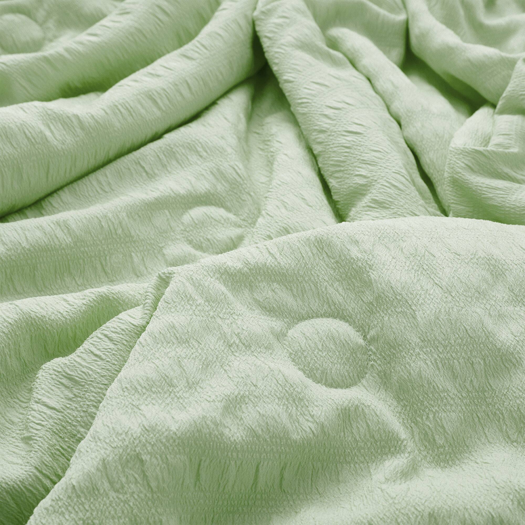 Alt View 2. Peace Nest - Peace Nest Cooling Seersucker Bed Blanket, Lightweight Comforter for Hot Sleepers, Green, Twin - Green.
