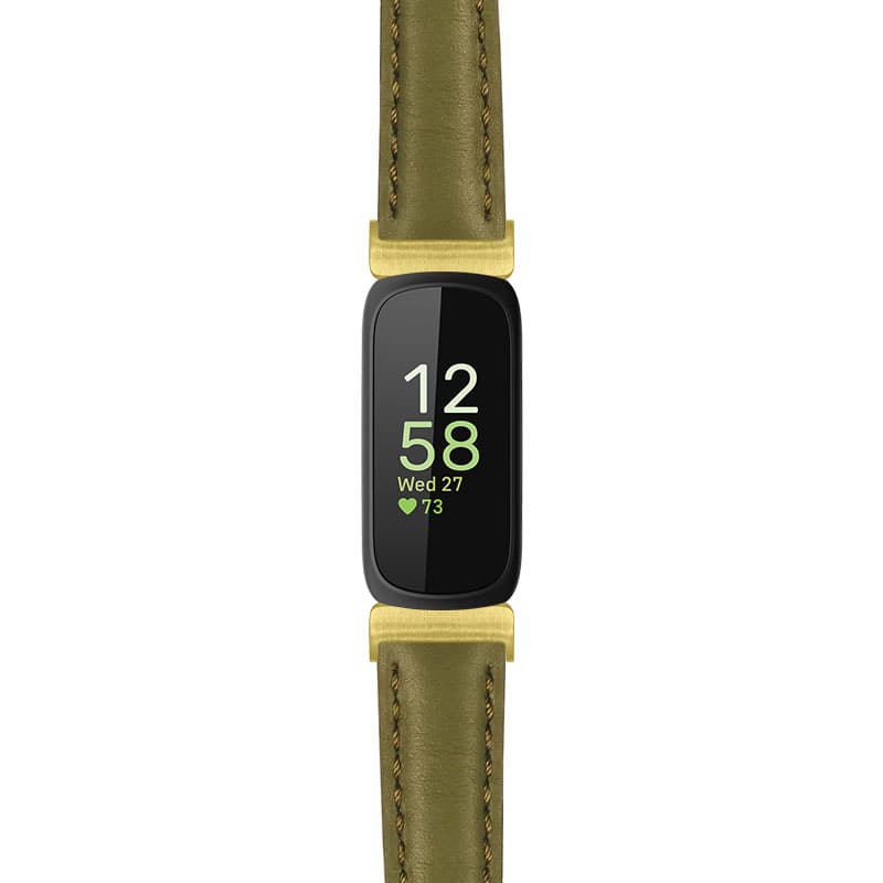 StrapsCo - Everyday Leather Watch Band Strap For Fitbit Inspire 3 (Extra Short) - Dark Green (Yellow Gold Hardware) price history on PriceWatchPro