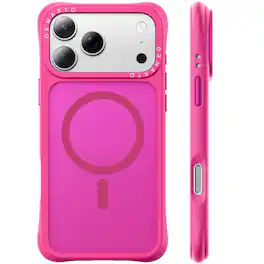 Ornarto - for iPhone 17 Pro Max Case 6.9", Slim Shockproof Translucent Matte Phone Case with MagSafe - Hot Pink