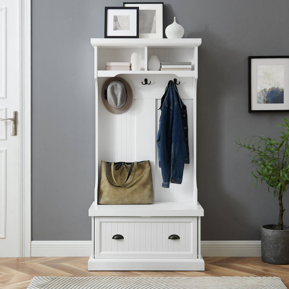 Alt View 6. Crosley Furniture - Shoreline Hall Tree - White.